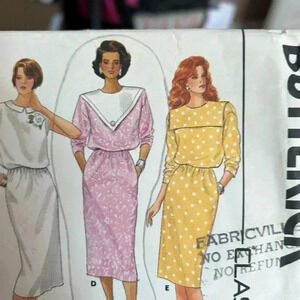 5/$25 Butterick 3680 woman 1986 dress SEWING  PATTERN SIZE 8-10-12
